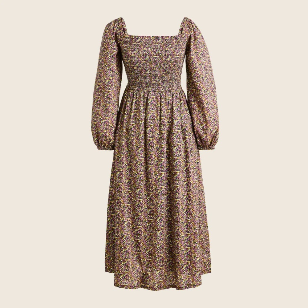 J. Crew Multicolor liberty fabric puff long Sleeve floral Dress - Picture 1 of 4